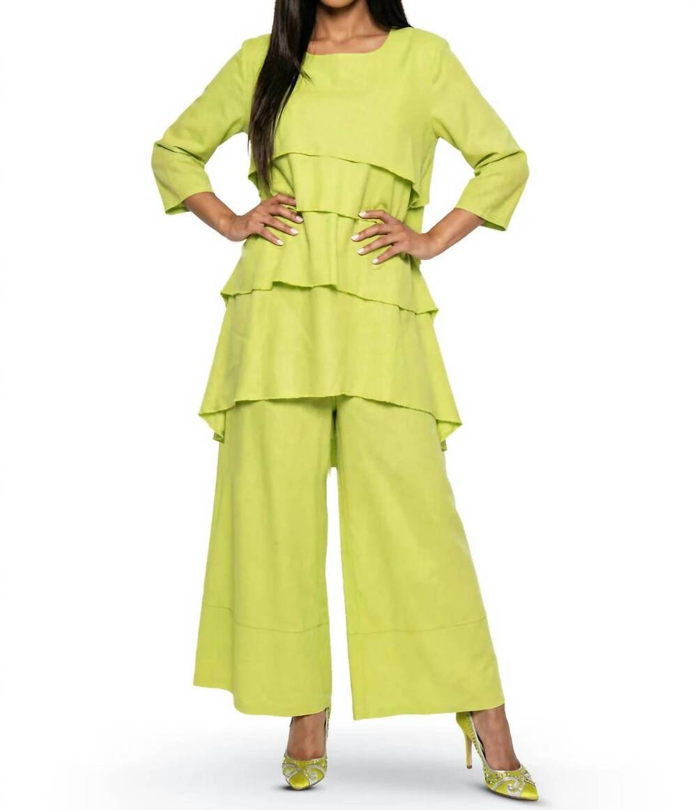 NEW LISA RENE tunic & pant set in lime